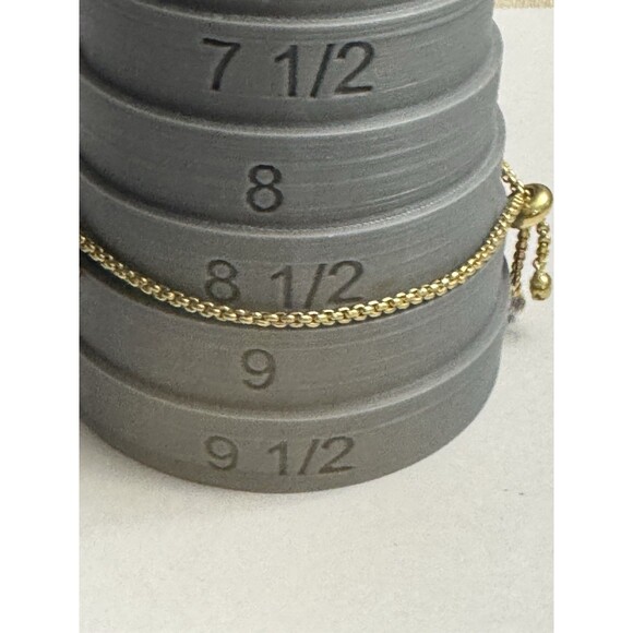 Gold Tone Adjustable Slider Bracelet CZ Cross Angel Wing and Crystal Charms - Picture 6 of 6